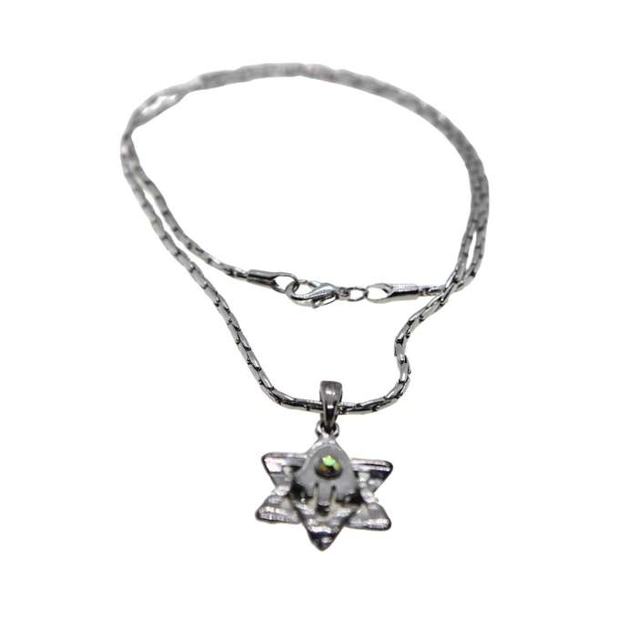 Pendant - Hamsa with Centre Stone on Magen David #ML001