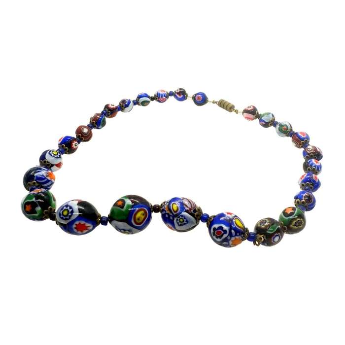 Necklace - Vintage Millefiori Murano glass beaded necklace - ML3651