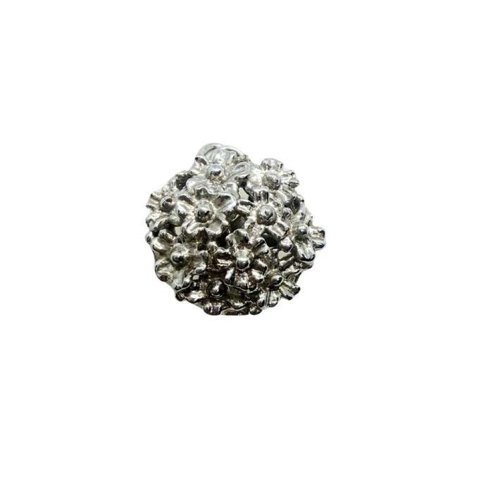 Vintage small round Silver Nugget pendant - ML3659