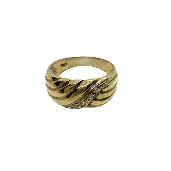 Ring - Gold Tone Ring Small Diamantés ML3665