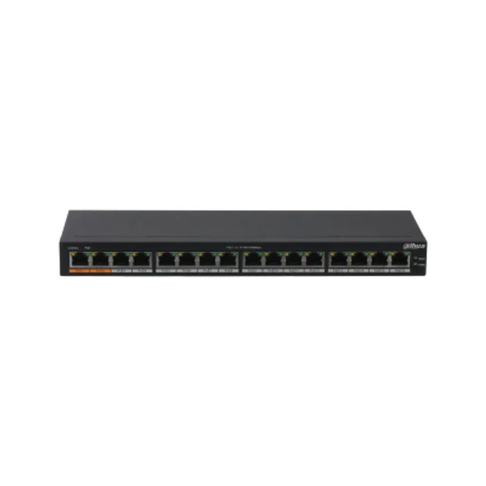 Dahua 16-Port Unmanaged Gigabit PoE Switch PoE Budget total 190W