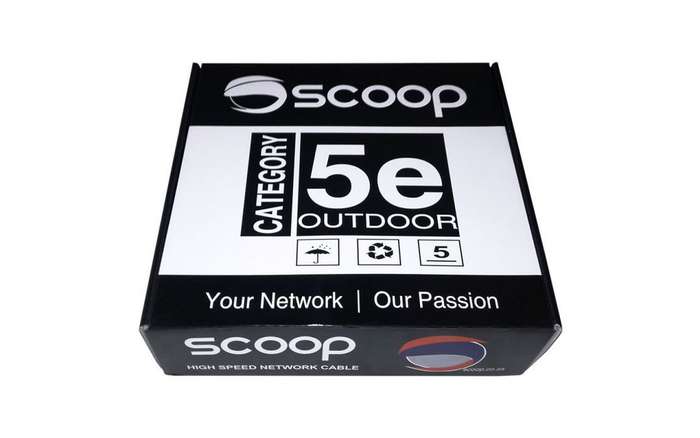 Scoop 100m Box Cat5e Outdoor FTP CCA Cable