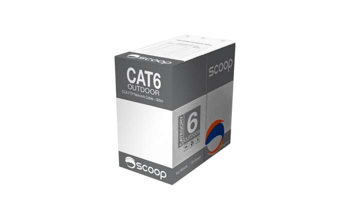 Scoop 305m Box CAT6 Outdoor FTP CCA Cable