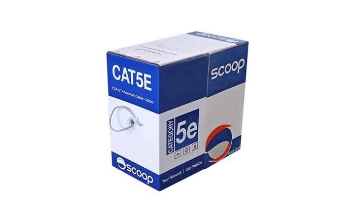 Scoop 305m Box Cat5e CCA Grey UTP Cable