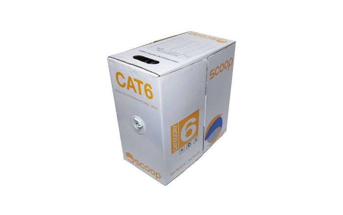 Scoop 305m Box Cat6 CCA White UTP Cable