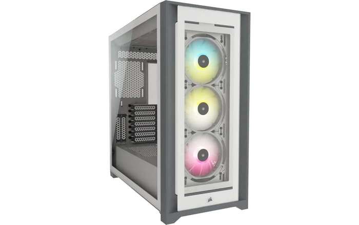 Corsair iCUE 5000X RGB Tempered Glass Mid-Tower ATX PC Smart Case  White