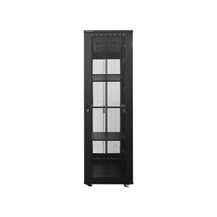 Linkbasic 42U 1M Deep Cabinet 4 Fans 3 Shelves &amp; Perforated Steel Doors
