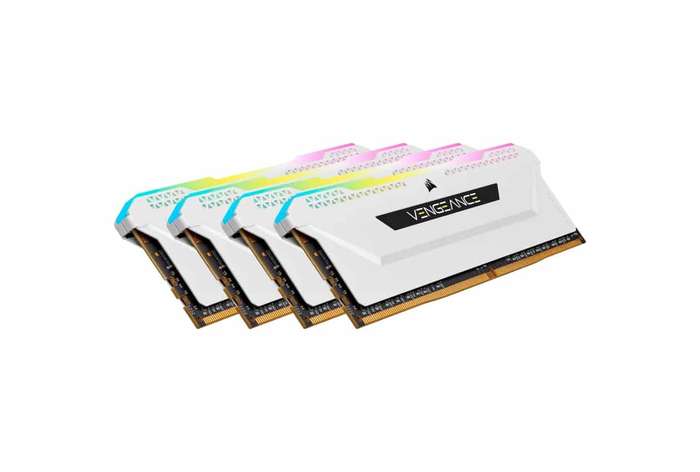 Corsair Vengeance RGB PRO SL 32GB (4x8GB) DDR4 DRAM 3600MHz C18 Memory Kit  White