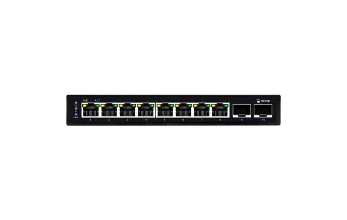 Scoop 8 Port Gigabit AI PoE 96W 2SFP Switch