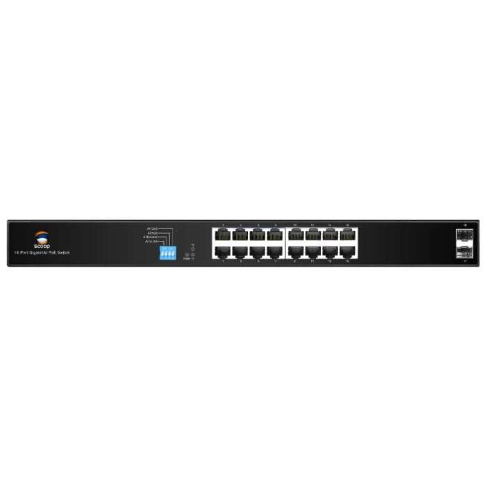 Scoop 16 Port Gigabit AI PoE 150W 2SFP Switch