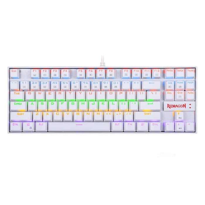 Redragon Kumara Mechanical 87 Key|RGB Backlit Gaming Keyboard - White