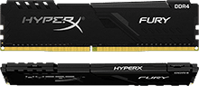 KingstonHyperX FURY Memory Black - 16GB Kit*(2x8GB) - DDR4 3600MT/s XMP CL17 DIMM