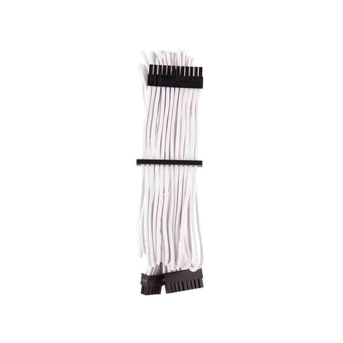 Corsair - Premium Individually Sleeved ATX 24-Pin Cable Type 4 Gen 4 - White