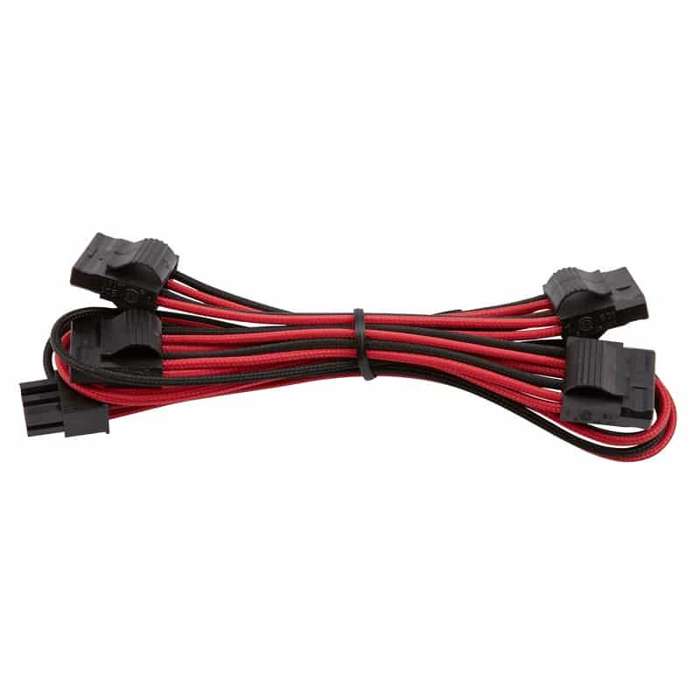 Corsair - Premium Individually Sleeved Peripheral Cable Type 4 (Generation 3) - Red/Black