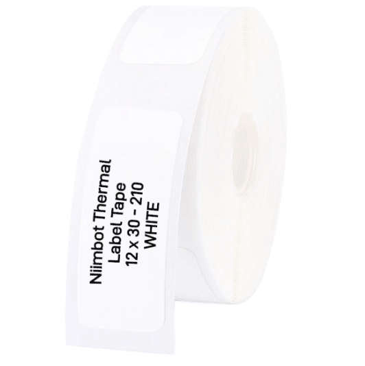 NIIMBOT D11/D110/D101/H1S Thermal Label 12x30mm - 210 Labels Per Roll - White