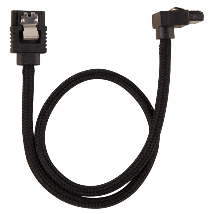 Corsair Premium Sleeved SATA 6Gbps 30cm 90° Connector Cable  Black