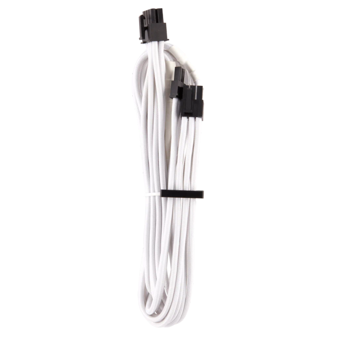 Corsair - Premium Individually Sleeved PCIe Cables (Single Connector) Type 4 Gen 4 - White