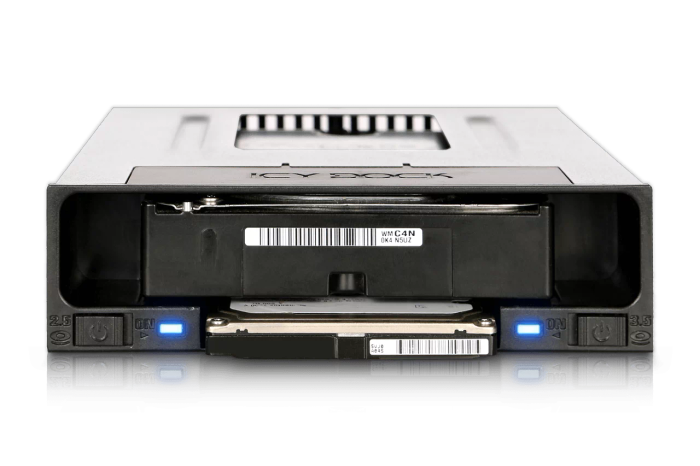 Icydock MB795SP Flexidock, BlacK - for 2.5"+3.5" SATA6G HDD in 5.25" Bay, Anti-dust Covers, Power...