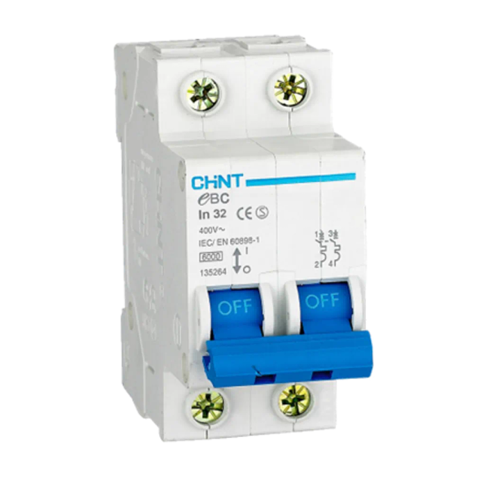 Chint AC 3kA 2P 63A Circuit Breaker C-Curve