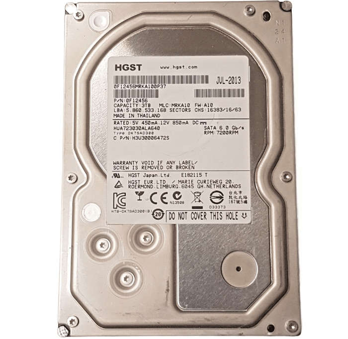 3TB HGST Ultrastar, A7K3000, A/V, 24Hr Endurance 3.5", 7200 RPM, 64MB, HDD