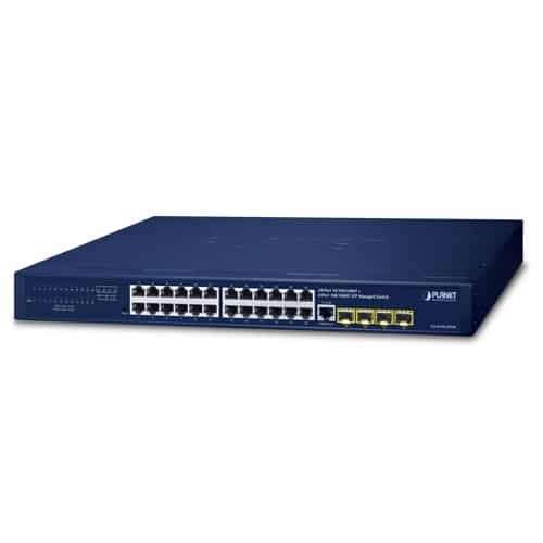 Planet 24-Port 10/100/1000T + 4-Port 100/1000X SFP Managed Gigabit Switch - Networking