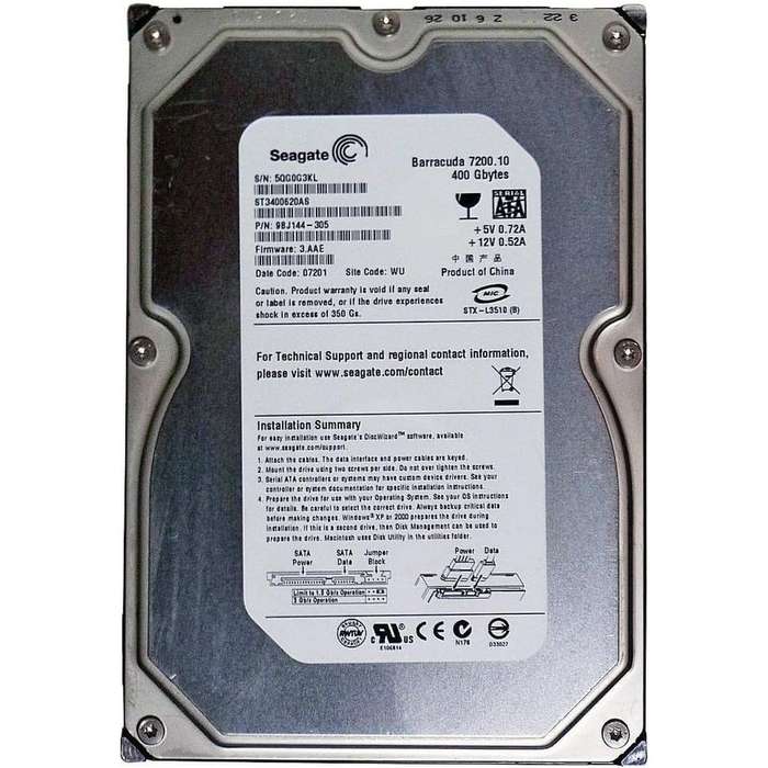 400GB Seagate SATA Hard Disk Drive 8MB
