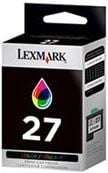 Lexmark 27 Cyan Magenta Yellow Colour Original Ink Cartridge, Retail Box , No Warranty