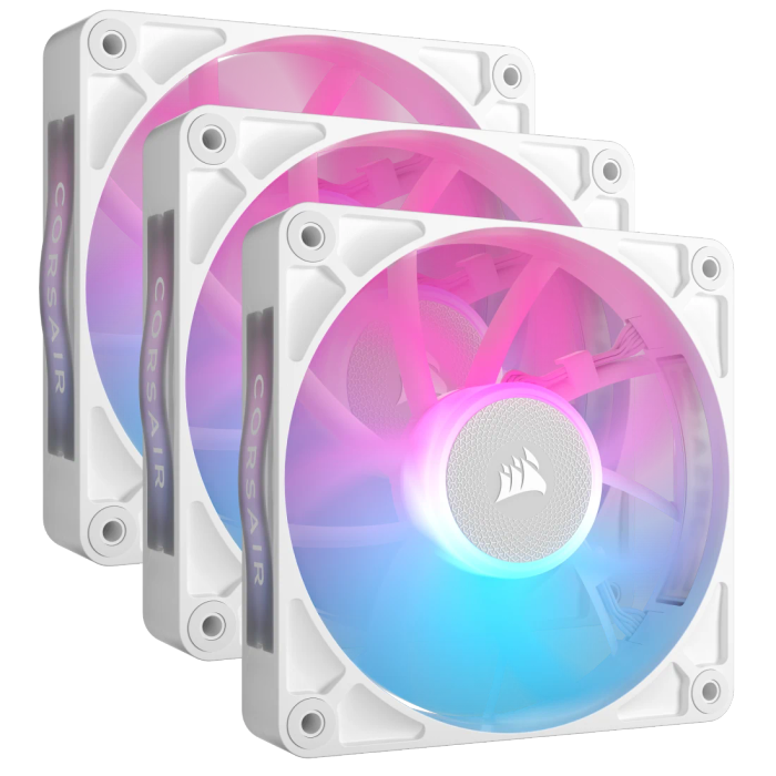 iCUE LINK RX120 RGB 120mm PWM Fan Triple Starter Kit - White