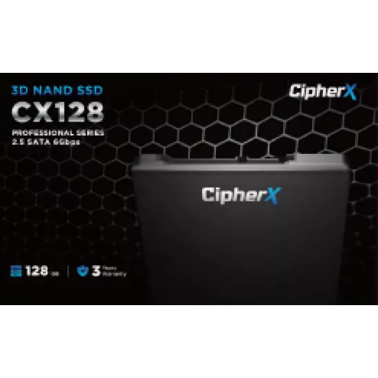 128GB CipherX, CX128 Pro 2.5", 3D NAND TLC, NANDXtend ECC Data Protect