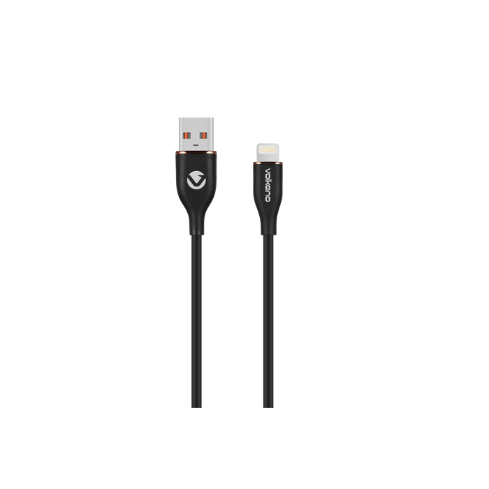 Volkano Flexi Series USB to MFI Lightning 1.5M 5V 2.4A 12W - Black