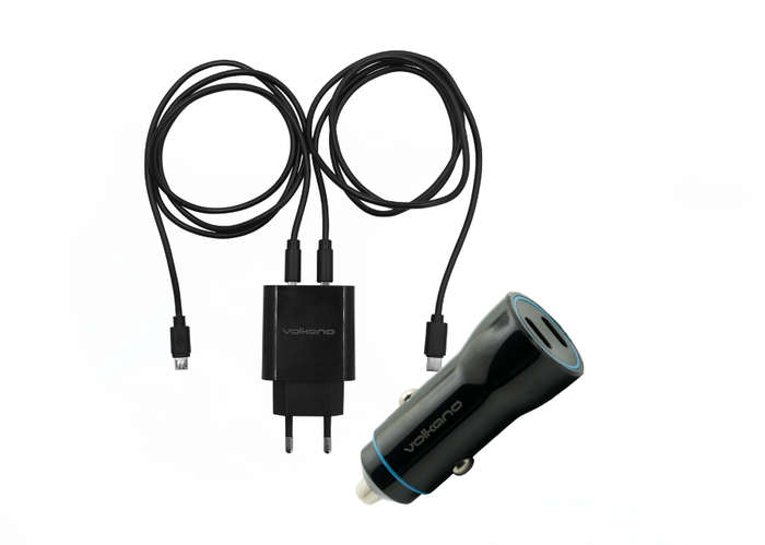 Volkano Cupla series 3.1A Dual Output Charger  + Volkano Cruise Duo series