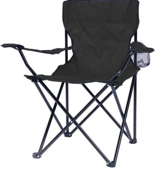 Totally Camping Chair Black -Strong And Durable Steel Frame - Holds Weight Up To 110kg