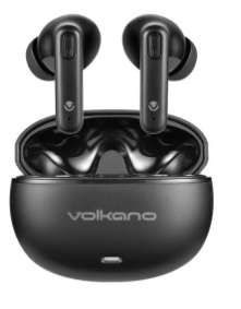 Volkano Pulse Series True Wireless Earphones with Charging Case - Blac
