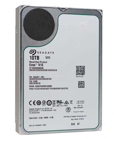 10TB Seagate EXOS, SAS Enterprise, LFF 3.5", 7200 RPM, 256MB Internal
