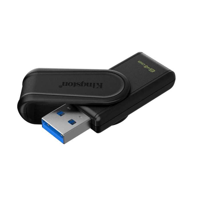 Kingston 64GB Portable USB 3.2 Gen 1 Datatraveler Exodia S (Black)