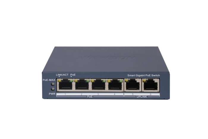Hikvision 4 Ports L2  Smart Managed  4 Gigabit RJ45 PoE ports  2 Gigabit RJ45 port