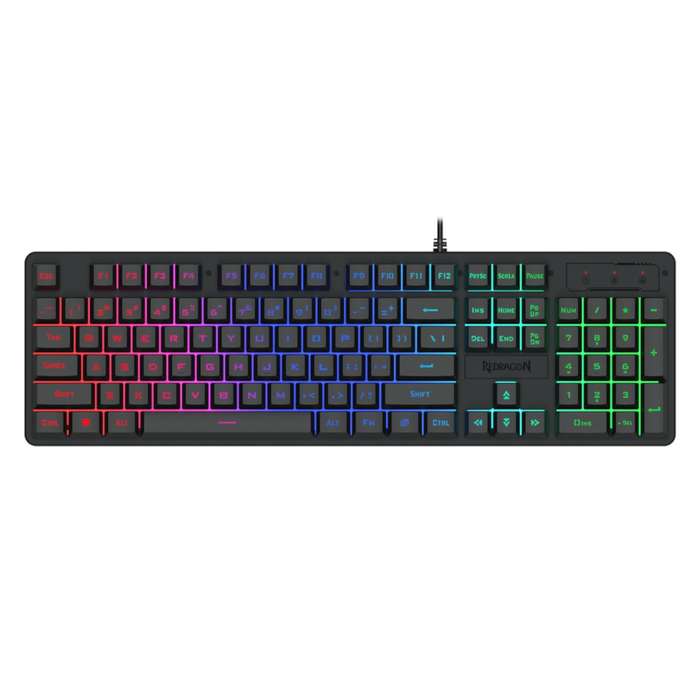 Redragon K521 Upgrade Rainbow LED 104-Key Membrane Gaming Keyboard