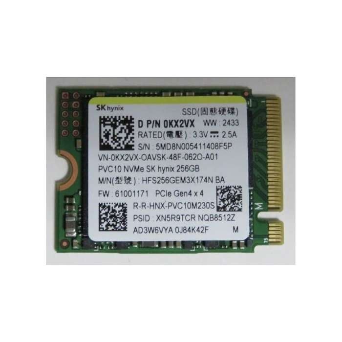 256GB SK Hynix, PVC10,M.2-2230, NVMe, PCIe Gen4x4, SSD