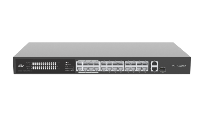 Uniview Switch 24XPoE 10/100M, 1X Combo Ports Gigabit, 1x RJ45 Uplink Gigabit - CCTV