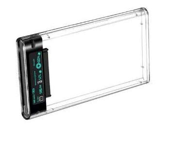 CipherX 2.5" Transparent HDD/SSD Enclosure (SATA to USB 3.2 Type-C- (up to 9.5mm) w/Smart LCD Dis...