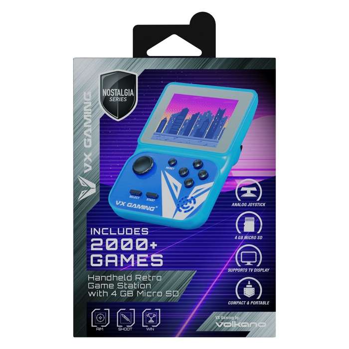 VX Gaming Nostalgia Series Handheld Retro Game Station with 4GB Micro