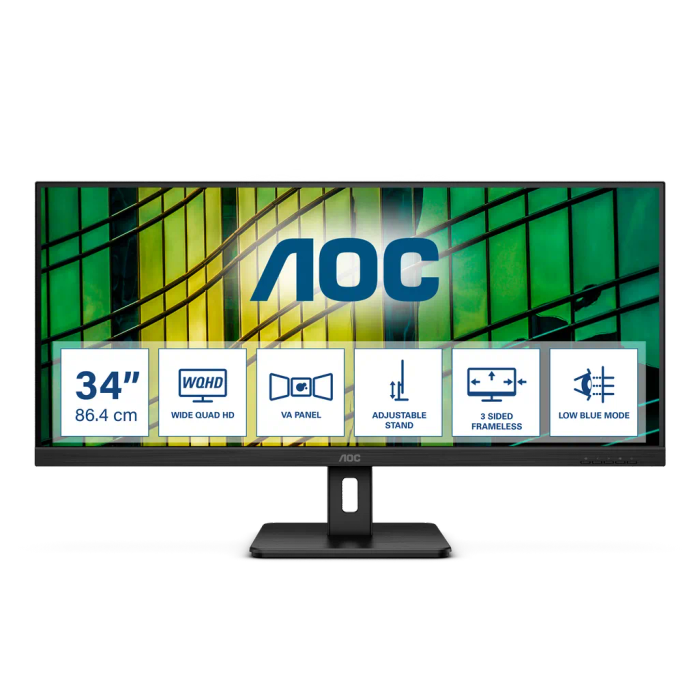 AOC Monitor | 34 inch | WQHD 3440x1440 100Hz | 1ms | DP VESA |