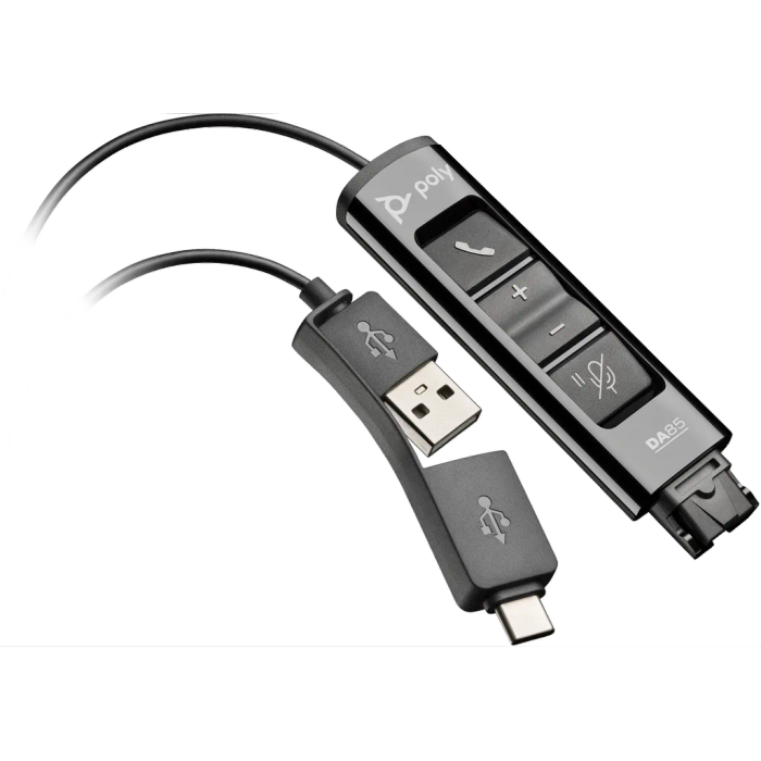 Poly DA85 USB to QD Black Adapter