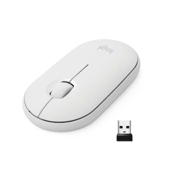 Logitech Pebble M350 Wireless Mouse - Off White- 2.4GHZ/BT - N/A