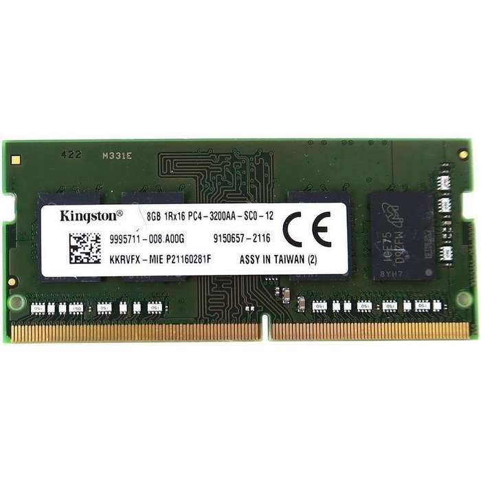8GB Kingston, 1Rx16, DDR4 (3200MHz), SODIMM, 1.2V, PC4-25600, Notebook