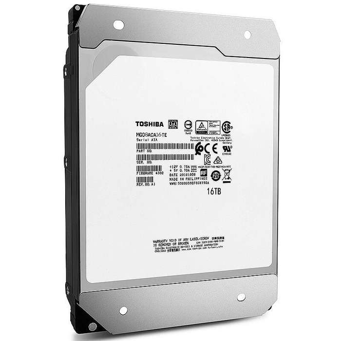 16TB Toshiba Enterprise, SATA-6Gbs, 512e, 7200RPM, 512MB Fast Cache, 3