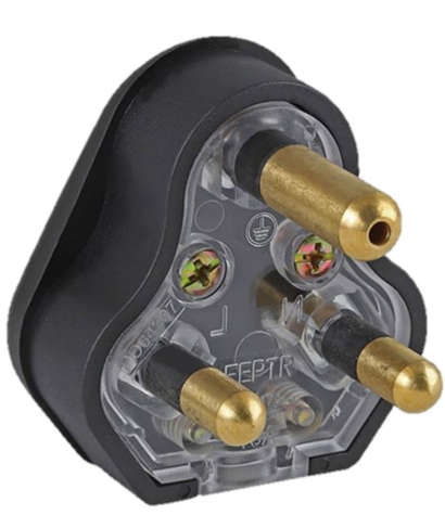 Ellies 16A Heavy Duty Rubber Screw on Plug Top - Black