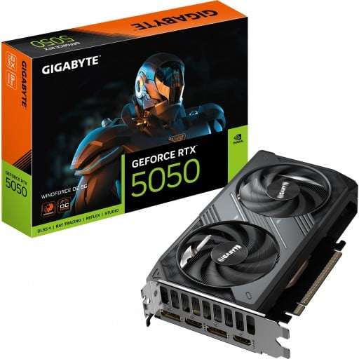 Gigabyte GeForce RTX 5050 Windforce OC 8G 8GB GDDR6 128-bit PCIe 5.0 Desktop Graphics Card