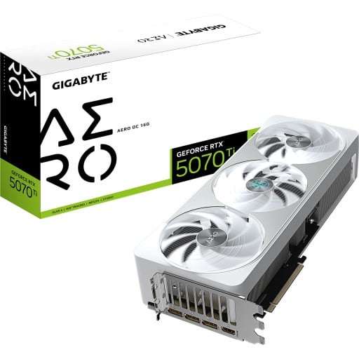 Gigabyte GeForce RTX 5070 Ti Aero OC 16G 16GB GDDR7 256-Bit PCIe 5.0 Desktop Graphics Card
