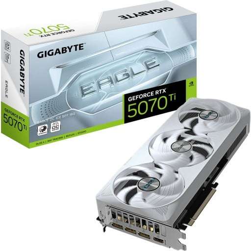 Gigabyte GeForce RTX 5070 Ti EAGLE OC ICE SFF 16G 16GB GDDR7 256-Bit PCIe 5.0 Desktop Graphics Card